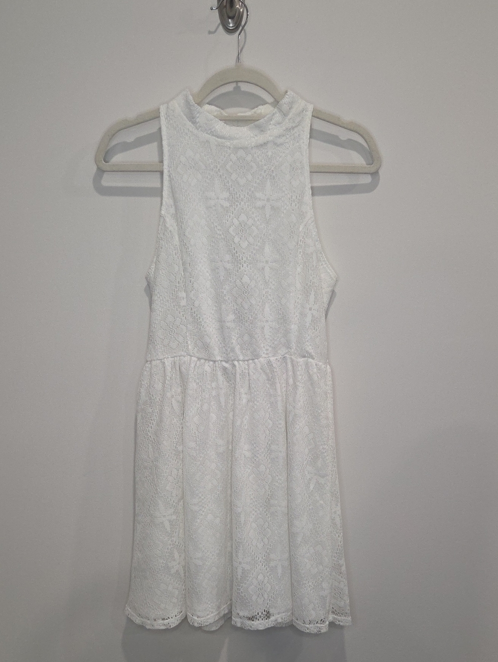 Abercrombie & Fitch White Lace High-Neck Dress Size Medium